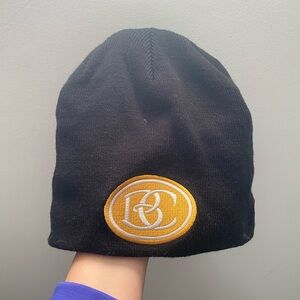 Black Beaver Creek Beanie with Gold Logo